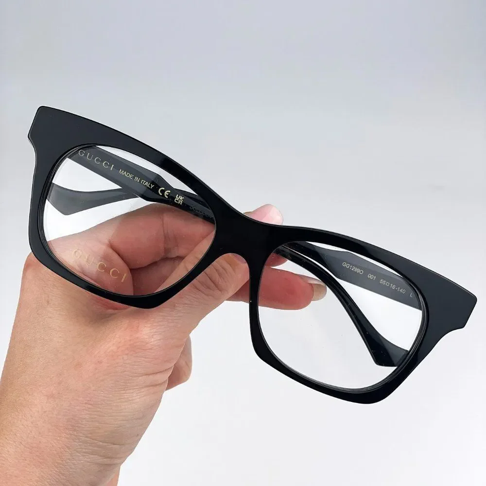Gucci GG1299O 001 Eyeglasses Black Square Women